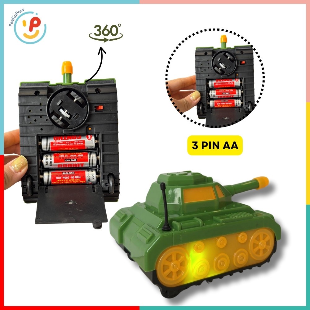 Đồ chơi Xe Tăng 3D Light Mini Có Đèn Nhạc 8899-159 Peekapaw Toys