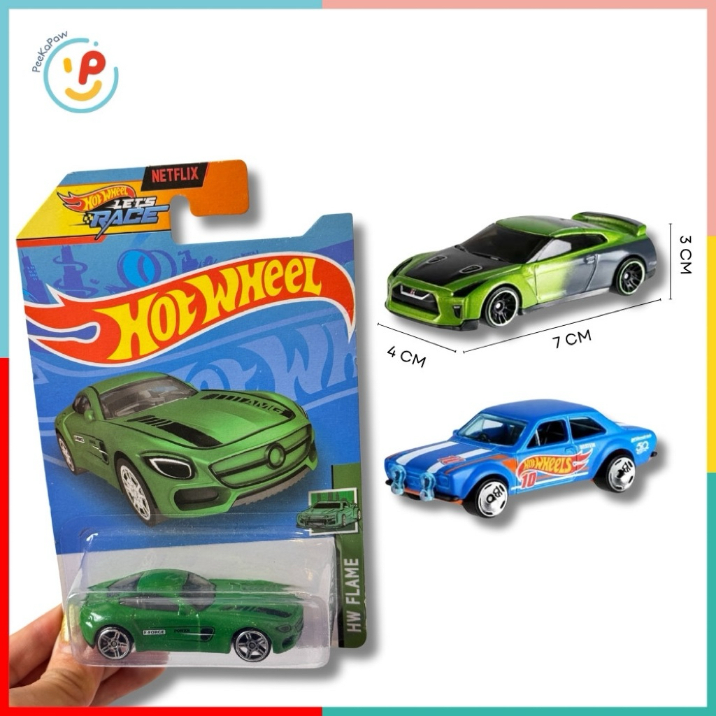 Đồ chơi xe mô hình Hot Wheel mini chạy trớn nhiều mẫu mã màu sắc PeeKaPaw Toys