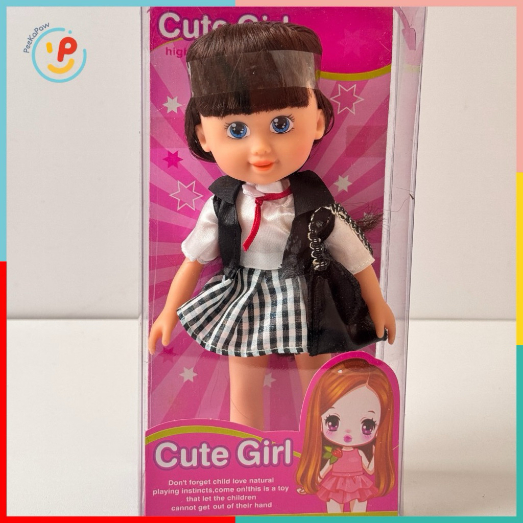 Búp bê thời trang 9909 PeeKaPaw Toys – Thiết kế đáng yêu, mặc váy đi học, phụ kiện kèm theo