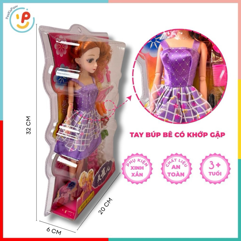 Búp bê thời trang 131 ép vỉ 12 đôi giày và phụ kiện PeeKaPaw Toys