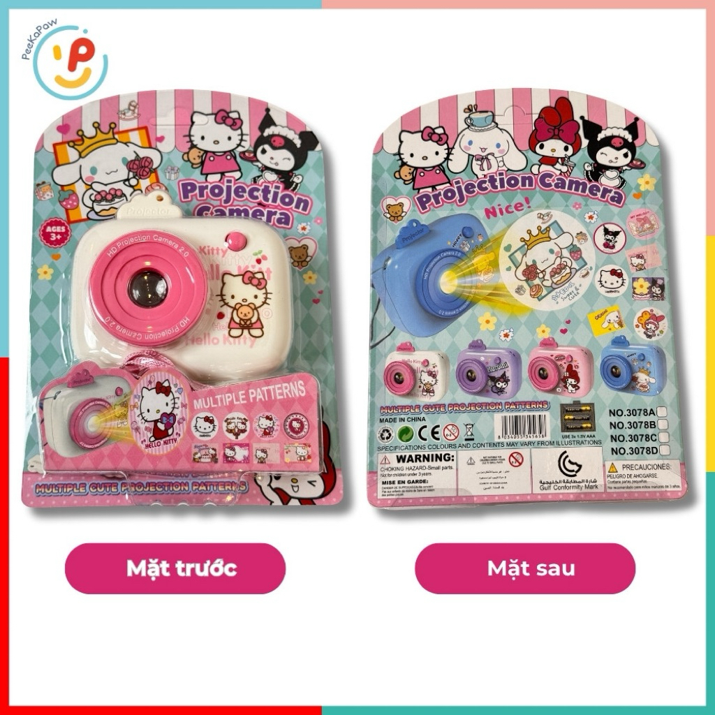 Đồ chơi Máy ảnh chiếu hình Hello Kitty Kuromi Melody 3078 PeeKaPaw Toys