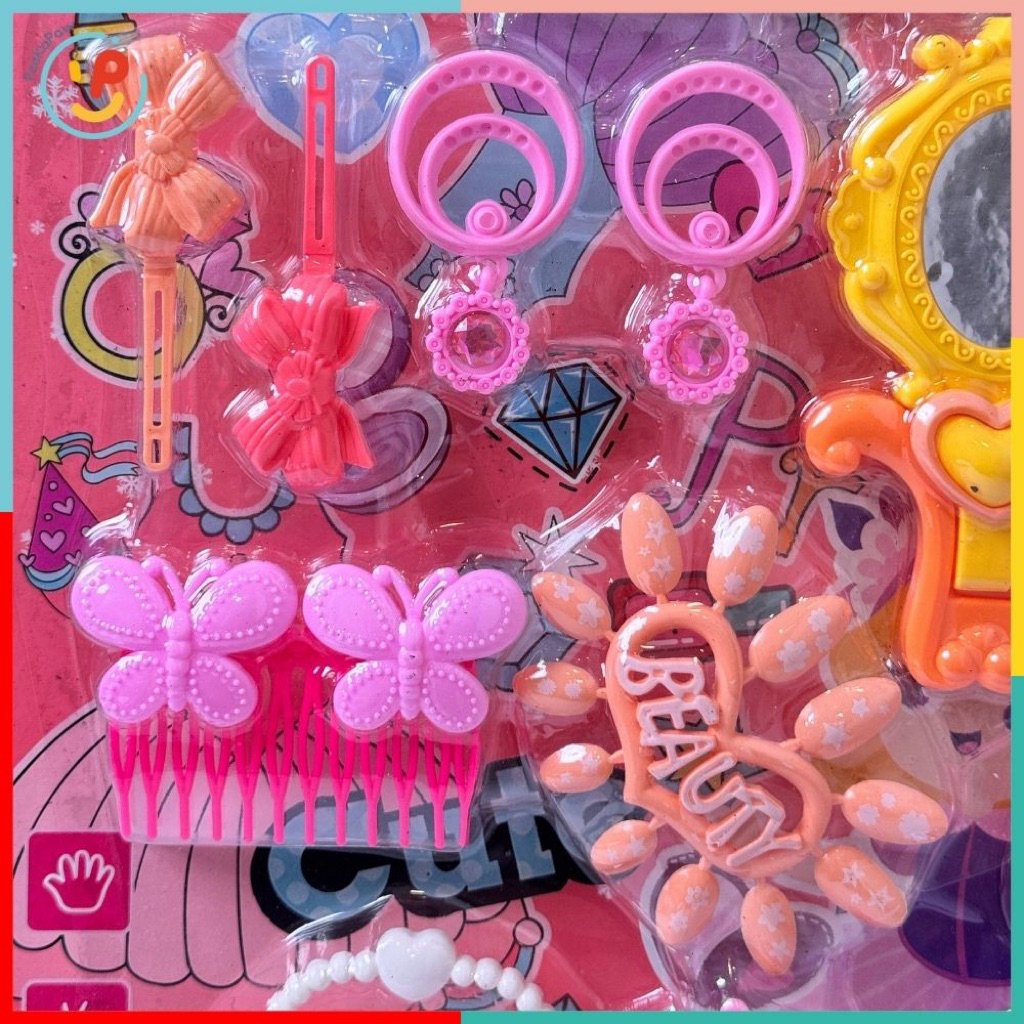 Bộ dụng cụ làm tóc công chúa 13047 PeeKaPaw Toys cho bé gái kèm gương, túi xách, máy sấy và phụ kiện