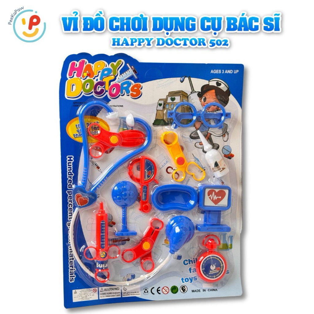 Đồ chơi nhập vai bác sĩ dụng cụ bác sĩ Happy Doctors 502 PeeKaPaw Toys