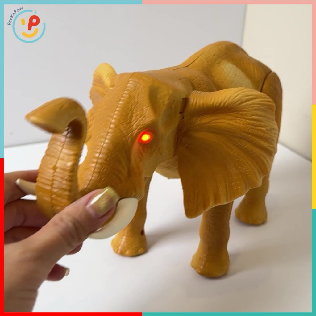Mô hình chú voi mắt phát sáng mô phỏng âm thanh tiếng kêu 1042 PeeKaPaw Toys
