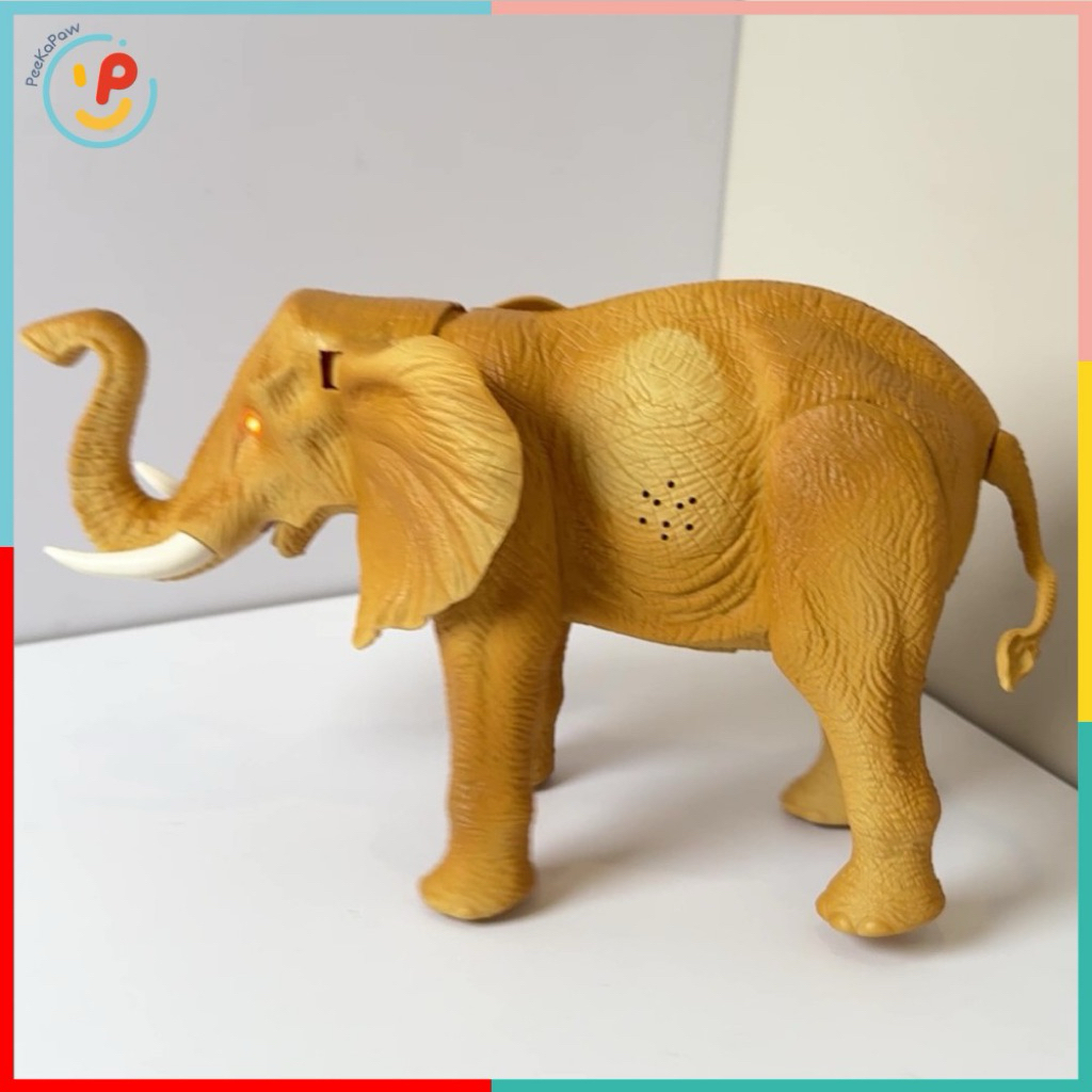 Mô hình chú voi mắt phát sáng mô phỏng âm thanh tiếng kêu 1042 PeeKaPaw Toys