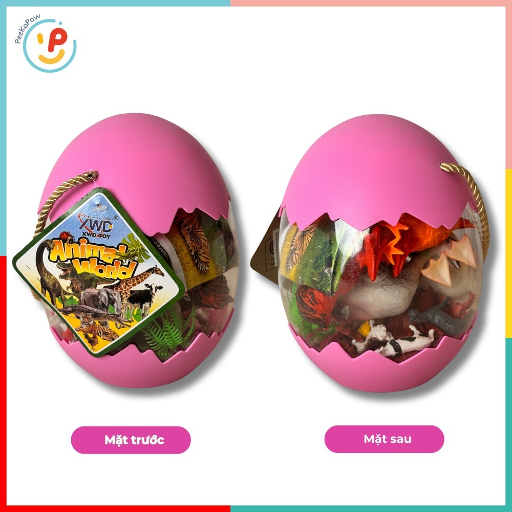 Đồ chơi quả trứng sở thú Animal World gồm nhiều con vật nông trại PeeKaPaw Toys