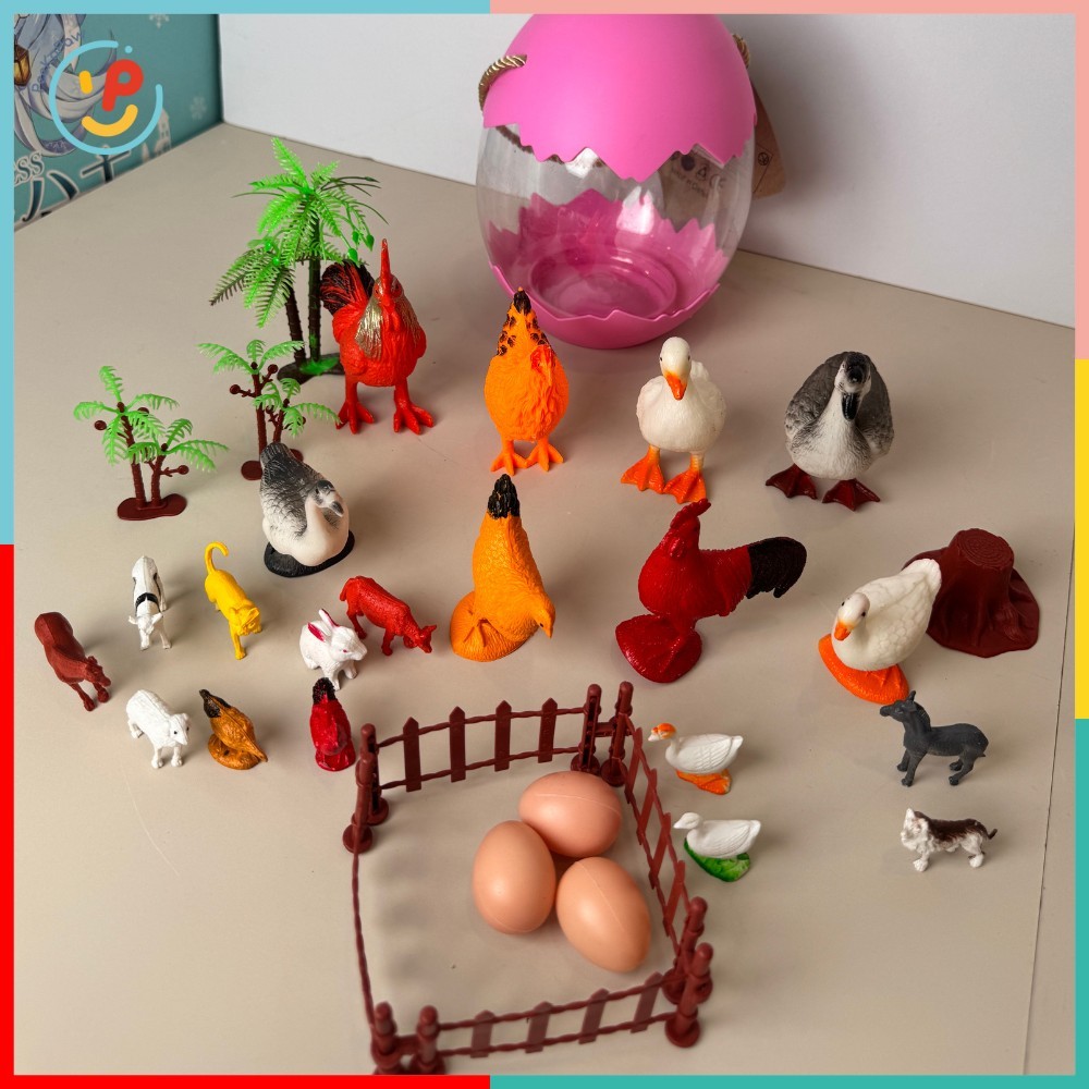 Đồ chơi quả trứng sở thú Animal World gồm nhiều con vật nông trại PeeKaPaw Toys