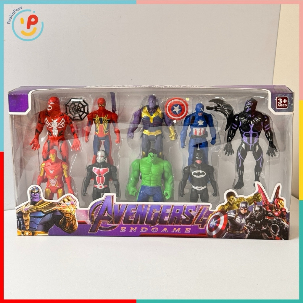 Hộp 9 mô hình siêu anh hùng Avengers Endgame mã 3299-8 PeeKaPaw Toys
