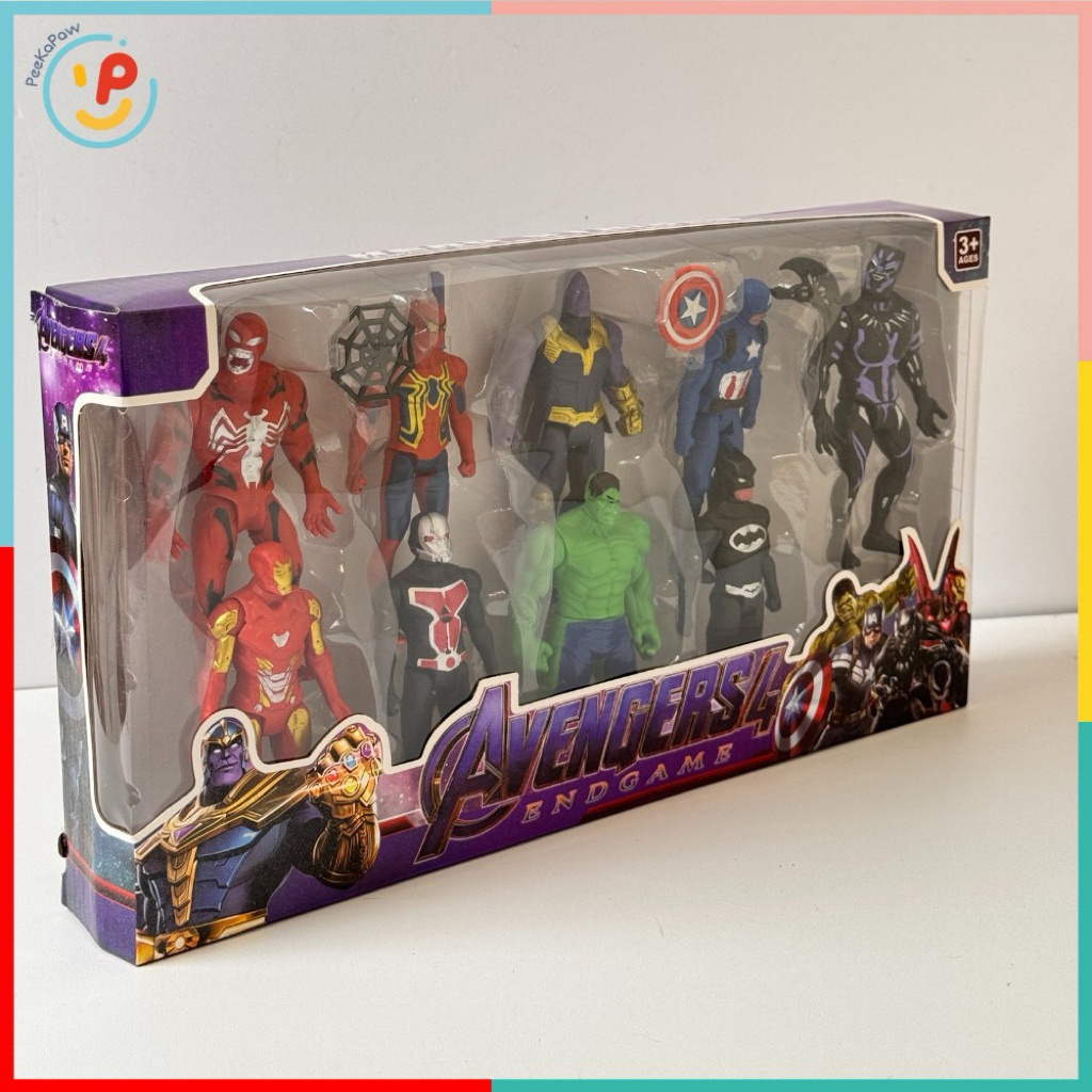 Hộp 9 mô hình siêu anh hùng Avengers Endgame mã 3299-8 PeeKaPaw Toys