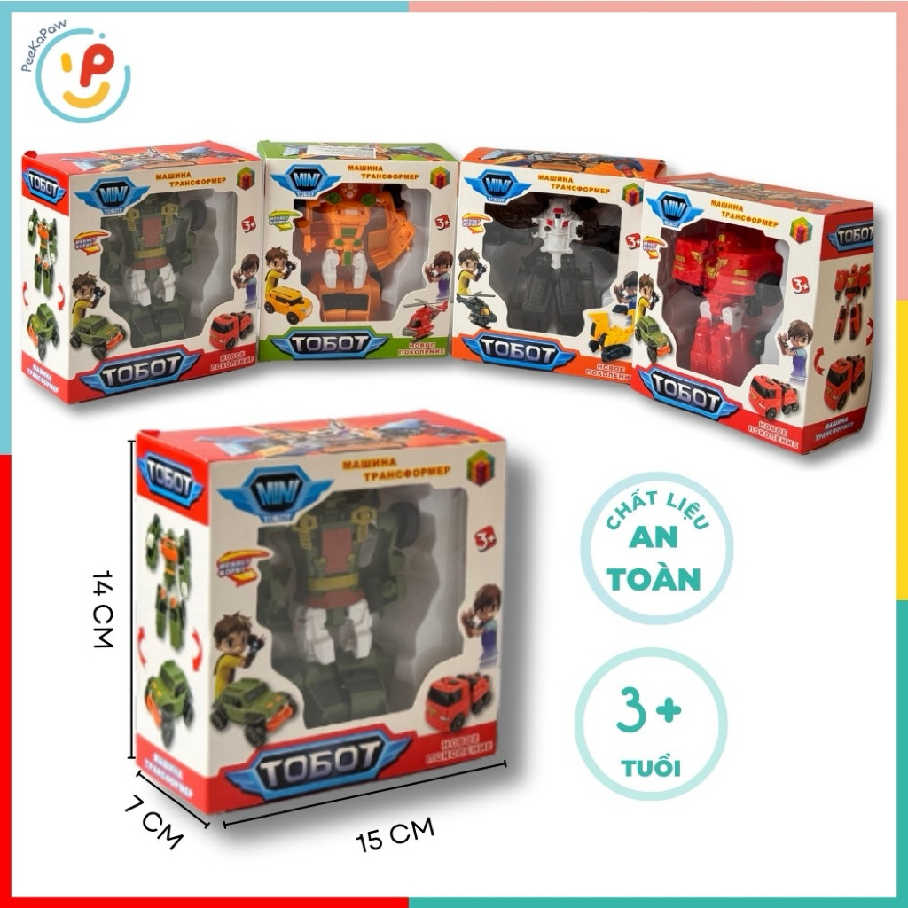 Robot lắp ráp biến hình thành xe Tobot nhiều mẫu mã mã 339-12 PeeKaPaw Toys