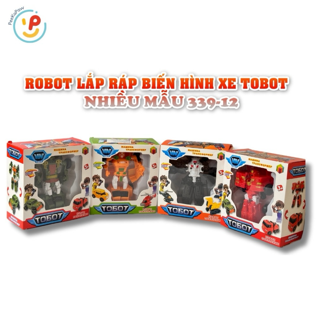 Robot lắp ráp biến hình thành xe Tobot nhiều mẫu mã mã 339-12 PeeKaPaw Toys