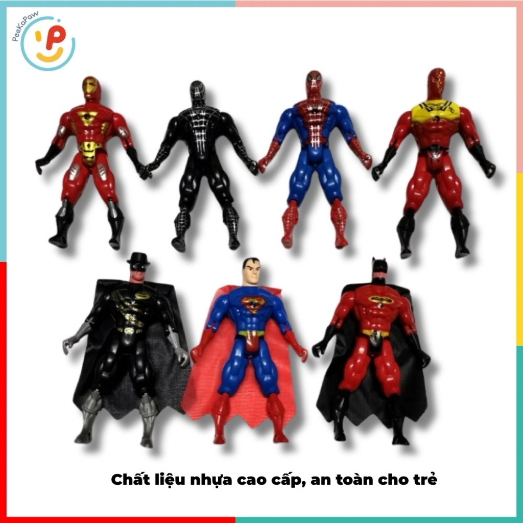 Vỉ 7 mô hình siêu anh hùng phong cách Avengers mã 283-7 PeeKaPaw Toys
