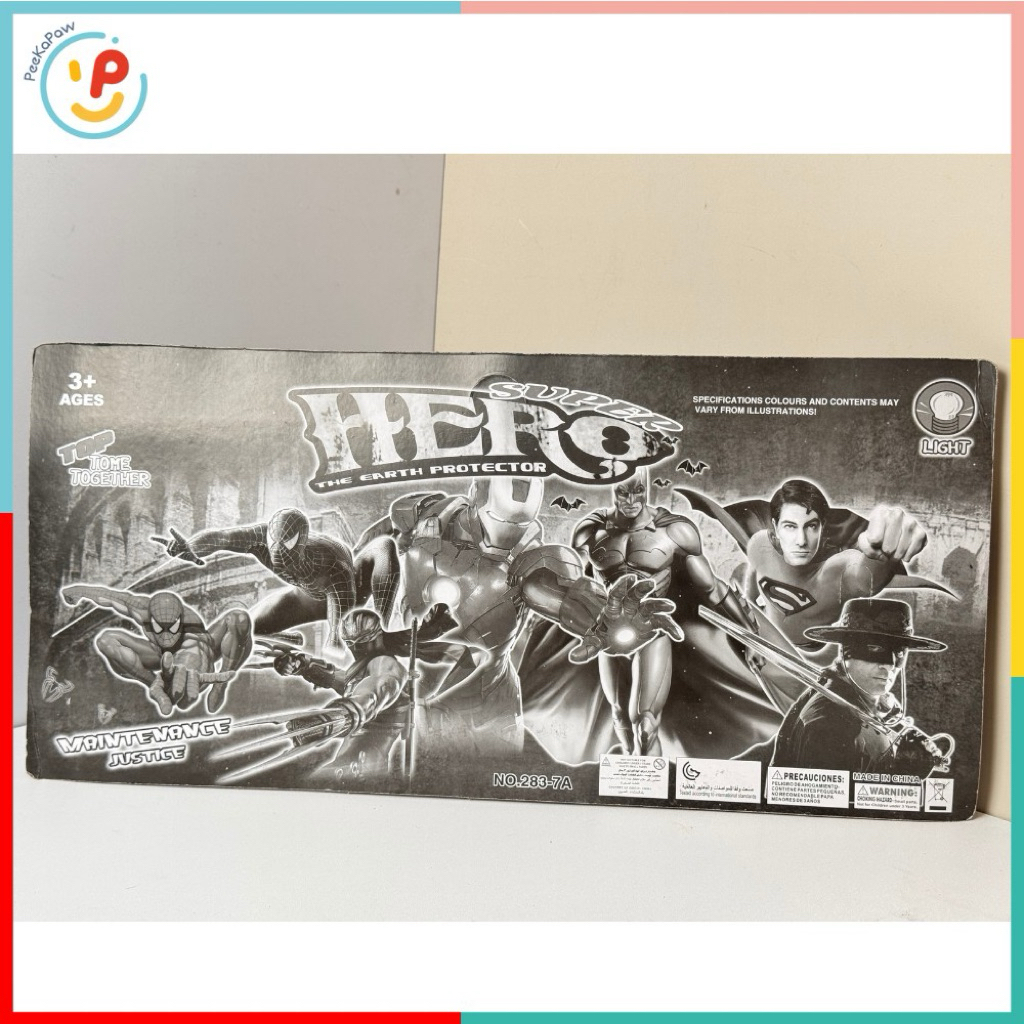 Vỉ 7 mô hình siêu anh hùng phong cách Avengers mã 283-7 PeeKaPaw Toys