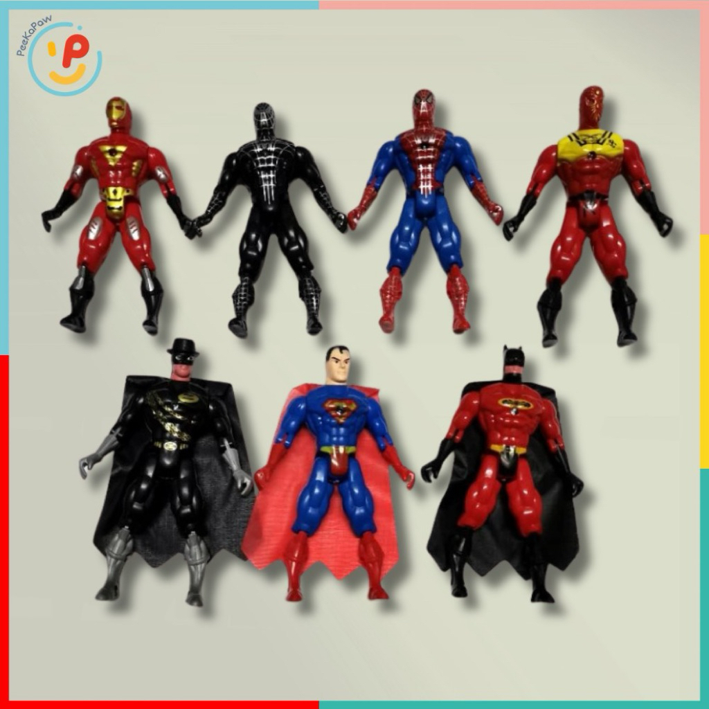 Vỉ 7 mô hình siêu anh hùng phong cách Avengers mã 283-7 PeeKaPaw Toys