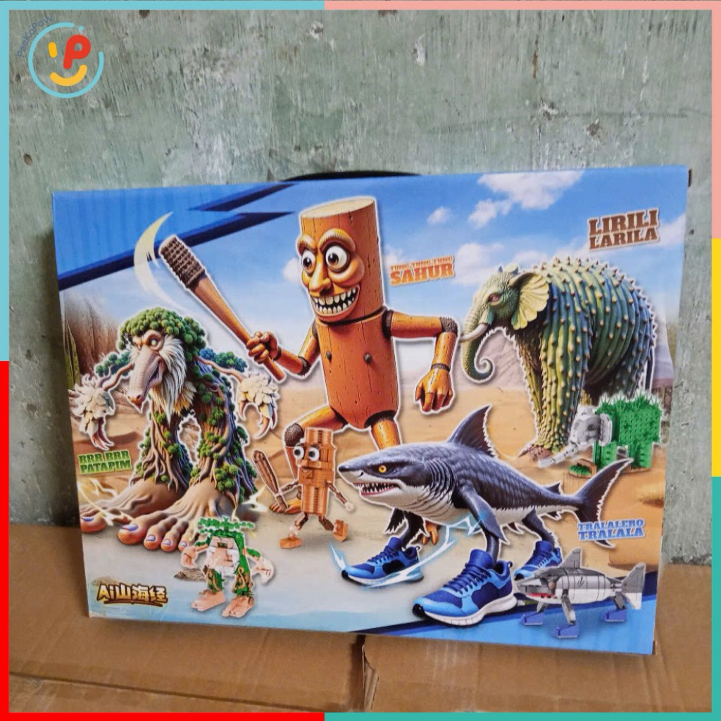 Đồ Chơi Lắp Ráp Cá Mập Mang Giày TRALALERO TRALALA 251 Mảnh J8805 PeeKaPaw Toys