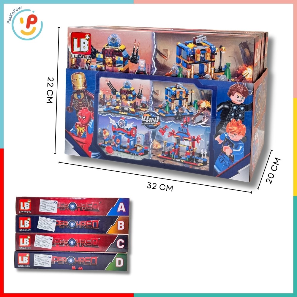 Bộ Lắp Ráp Xếp Hình Thành Phố Siêu Anh Hùng LB6106 4in1 234 Chi Tiết PeeKaPaw Toys