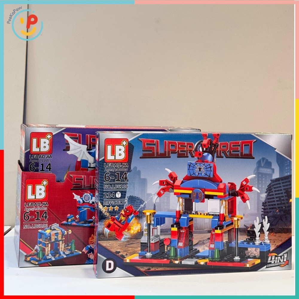 Bộ Lắp Ráp Xếp Hình Thành Phố Siêu Anh Hùng LB6106 4in1 234 Chi Tiết PeeKaPaw Toys