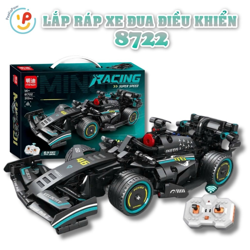 Lắp Ráp Xe Đua Điều Khiển Từ Xa Mingdi Super Speed 300 Mảnh PeeKaPaw Toy
