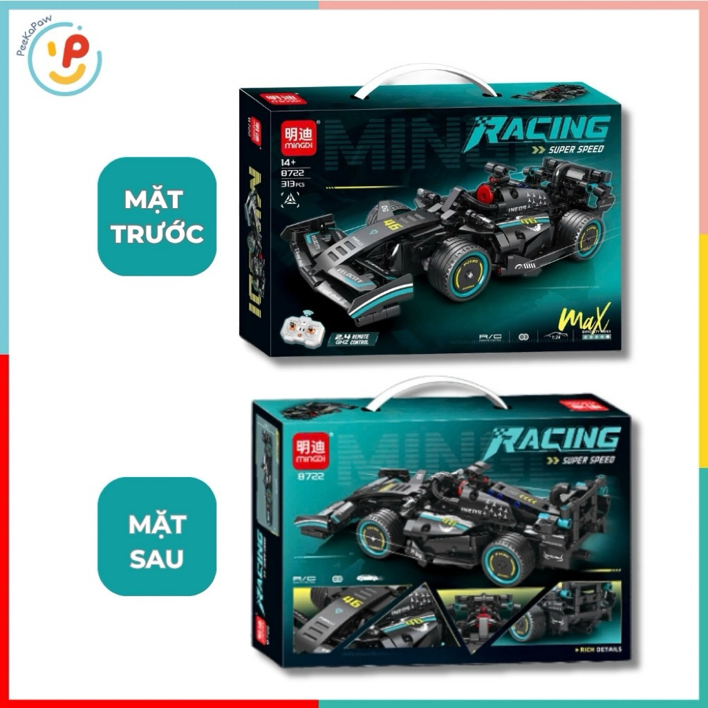 Lắp Ráp Xe Đua Điều Khiển Từ Xa Mingdi Super Speed 300 Mảnh PeeKaPaw Toy