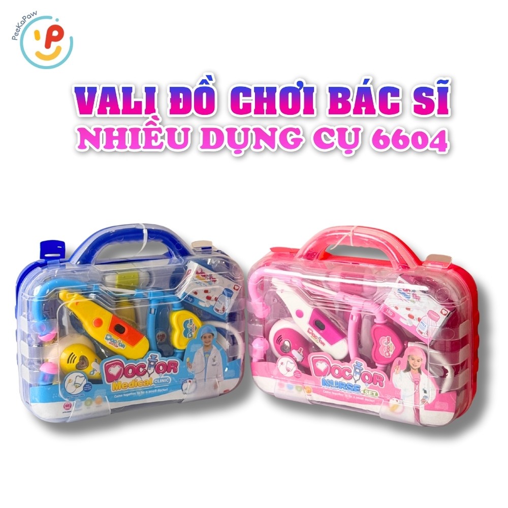 Vali Đồ Chơi Bác Sĩ 6604 Nhiều Dụng Cụ Cho Bé Tập Làm Bác Sĩ PeeKaPaw Toys