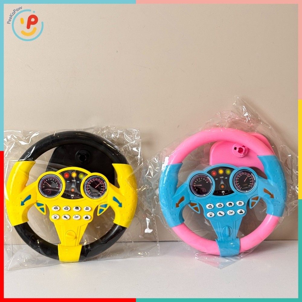 Vô Lăng Xe Đồ Chơi Xoay Được Có Âm Thanh Gắn Tường Đường Kính 20cm PeeKaPaw Toys