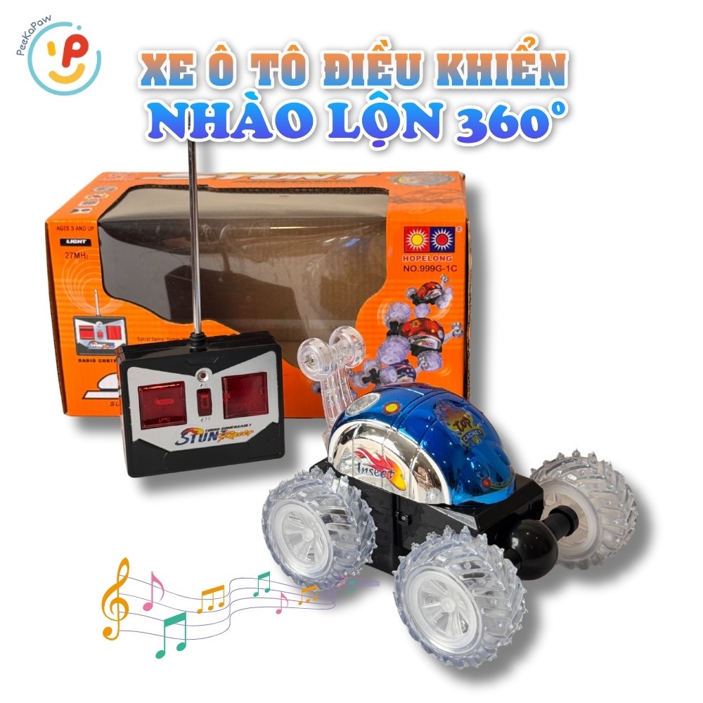 Xe ô tô điều khiển nhào lộn 360 độ có đèn điều khiển từ xa 999G 1C