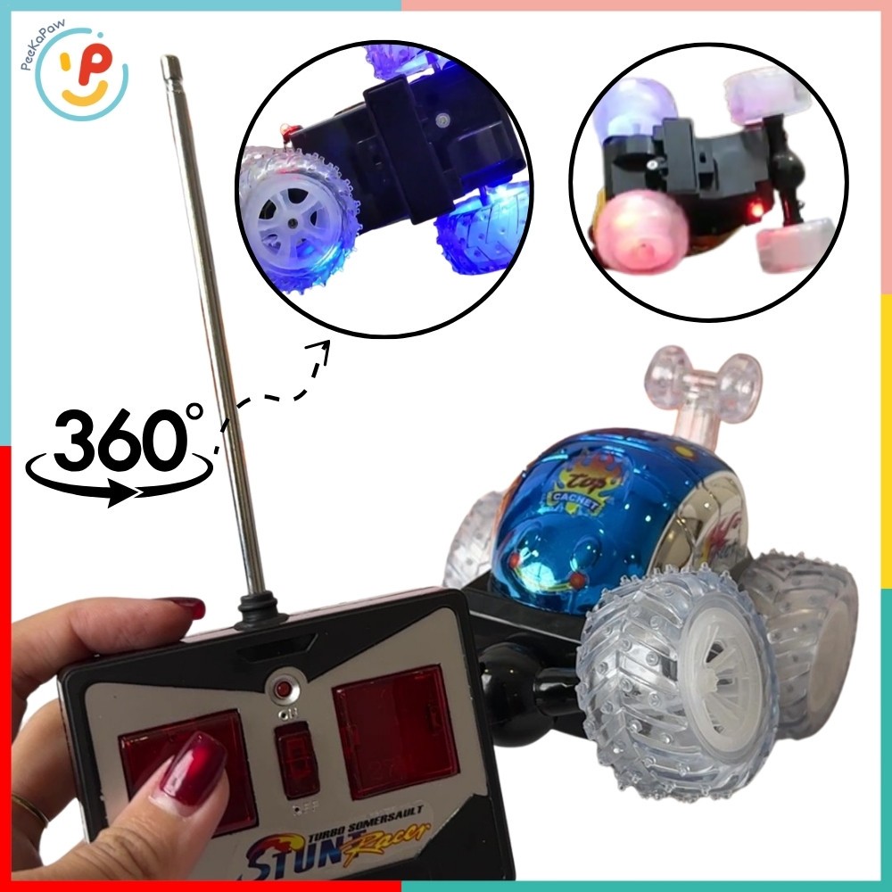 Xe ô tô điều khiển nhào lộn 360 độ có đèn điều khiển từ xa 999G 1C
