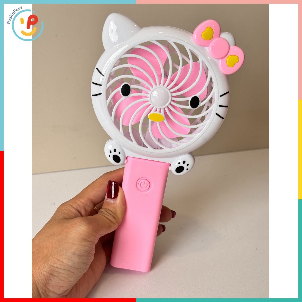 Quạt cầm tay mini chạy pin hình Hello Kitty dễ thương cho bé PeeKaPaw Toys