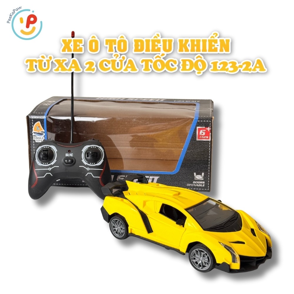 Xe ô tô điều khiển từ xa 2 cửa tốc độ cao pin sạc mở cửa 123-2A PeeKaPaw Toys