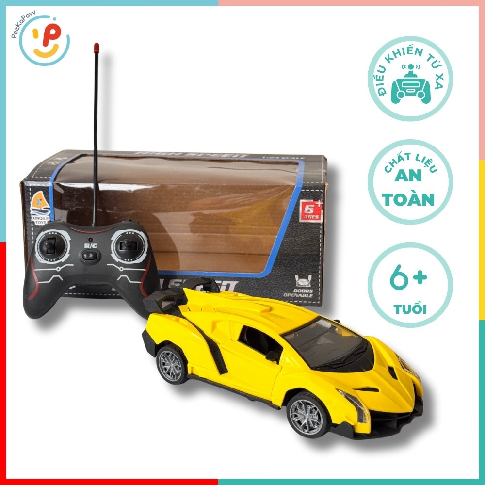Xe ô tô điều khiển từ xa 2 cửa tốc độ cao pin sạc mở cửa 123-2A PeeKaPaw Toys
