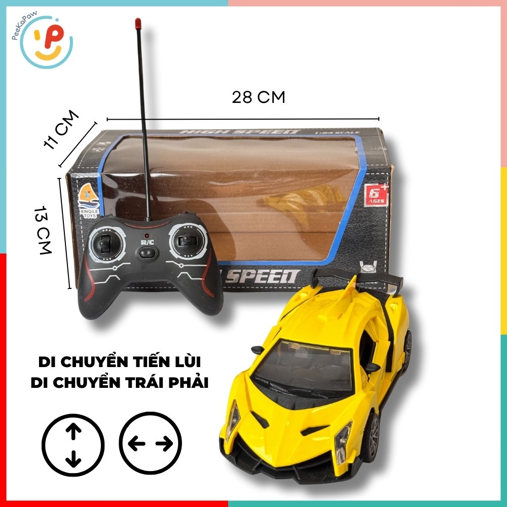 Xe ô tô điều khiển từ xa 2 cửa tốc độ cao pin sạc mở cửa 123-2A PeeKaPaw Toys