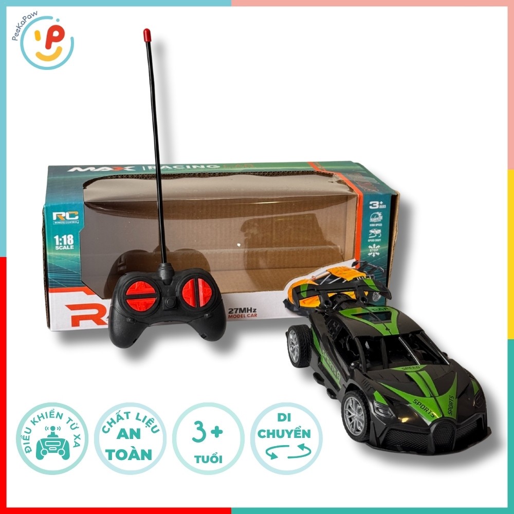 Xe ô tô điều khiển từ xa RALLY 667-2 mô phỏng siêu xe tốc độ cao PeeKaPaw Toys
