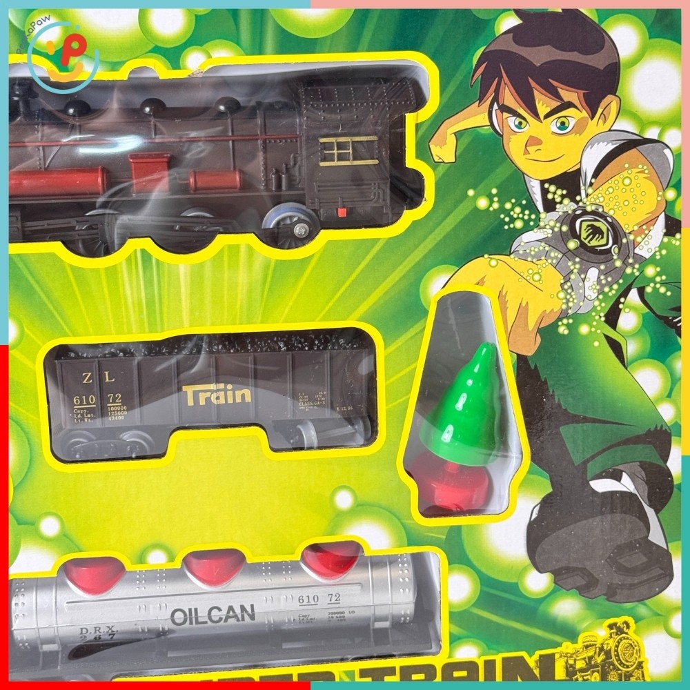 Đồ chơi đường ray xe lửa Ben 10 bộ tàu hỏa chạy pin 2201A PeeKaPaw Toys