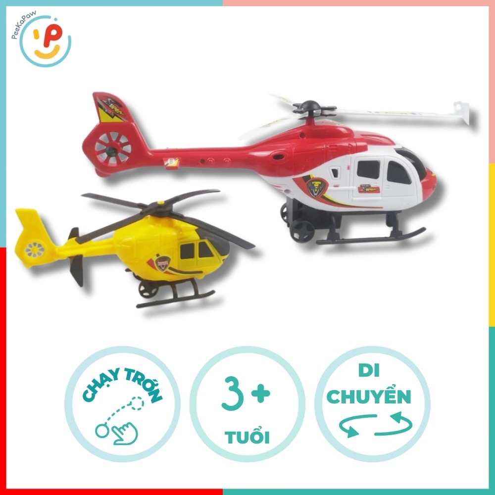 Đồ chơi máy bay trực thăng chạy trớn 2 chiếc 1617 PeeKaPaw Toys