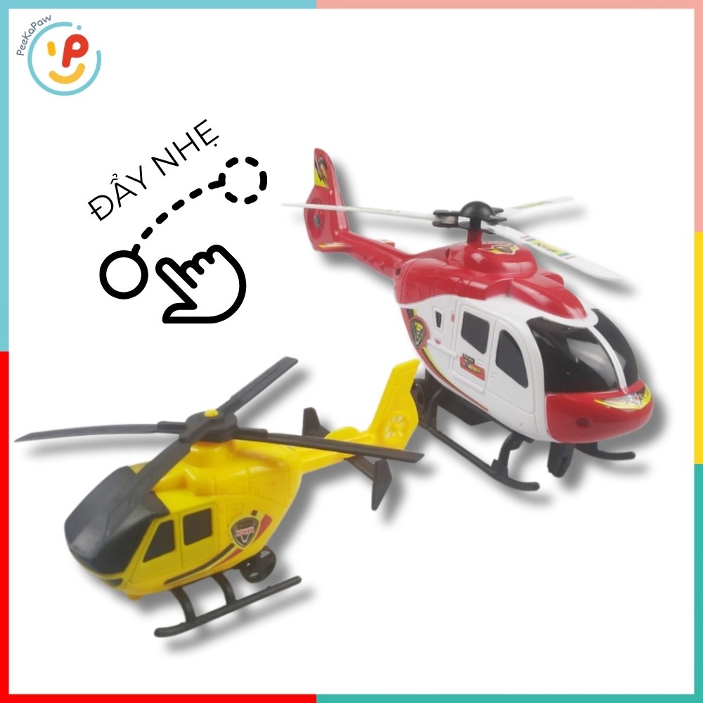 Đồ chơi máy bay trực thăng chạy trớn 2 chiếc 1617 PeeKaPaw Toys