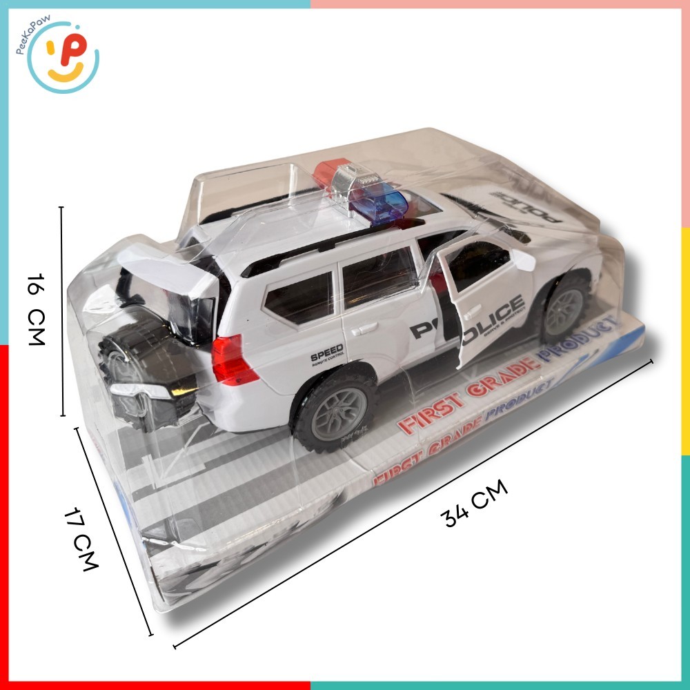 Mô hình xe cảnh sát đồ chơi chạy trớn mở cửa được 055-40 PeeKaPaw Toys