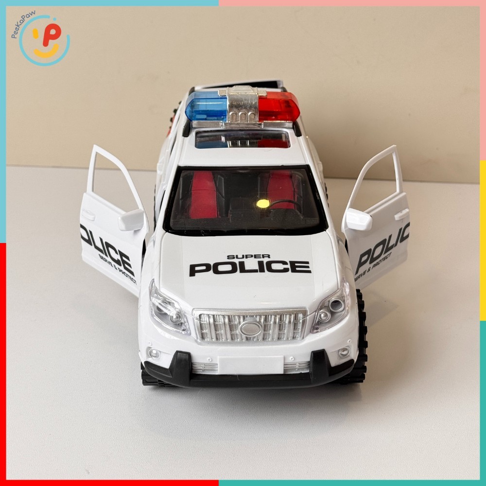 Mô hình xe cảnh sát đồ chơi chạy trớn mở cửa được 055-40 PeeKaPaw Toys