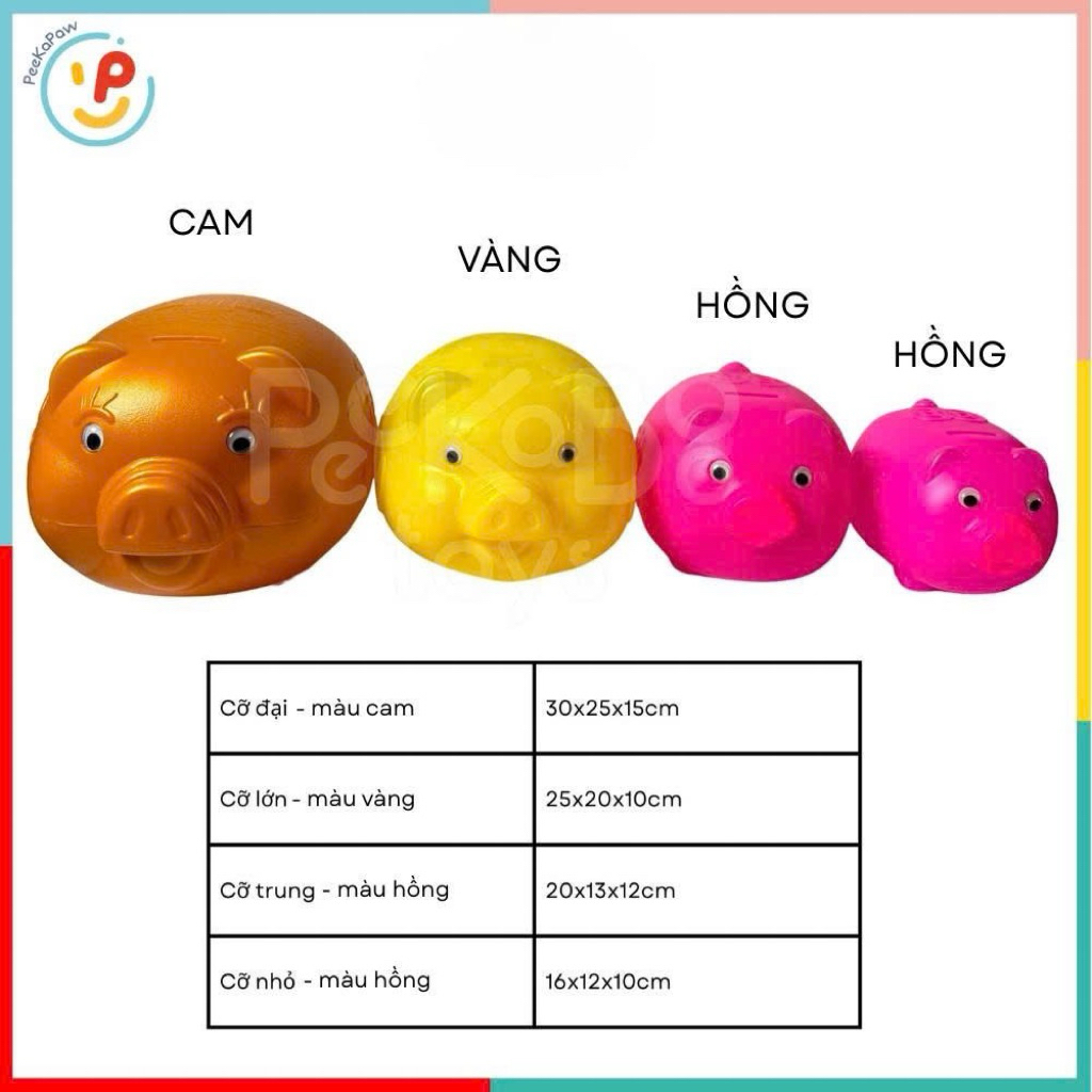 Ống heo nhựa cho bé tập tiết kiệm nhiều cỡ PeeKaPaw Toys