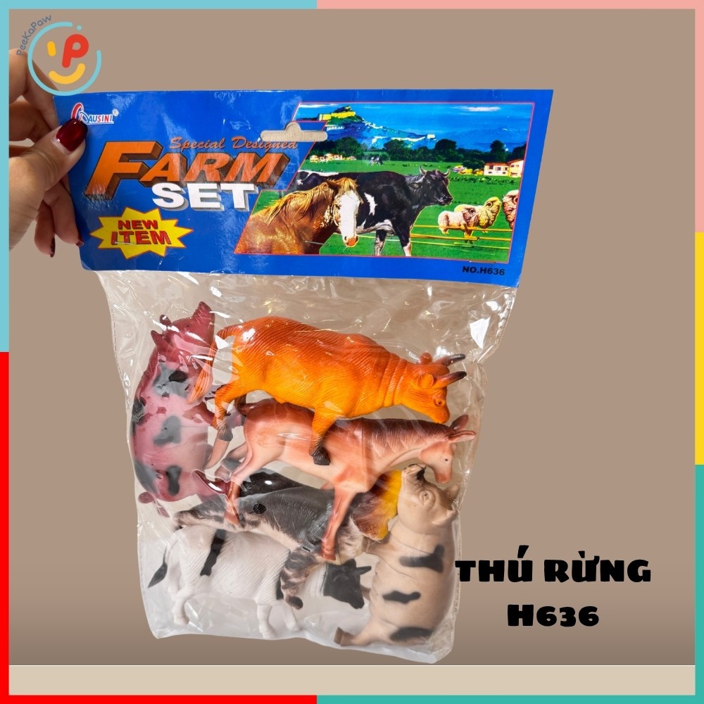 Mô hình thú rừng khủng long nhựa cứng cho bé khám phá thế giới động vật nhiều mẫu PeeKaPaw Toys
