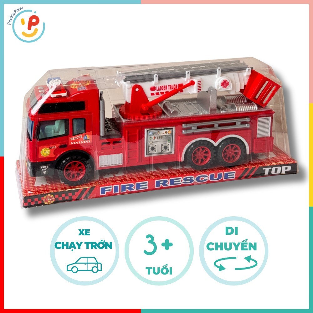 Đồ chơi xe thang cứu hoả chạy trớn mô hình xe cứu hộ 8822 PeeKaPaw Toys