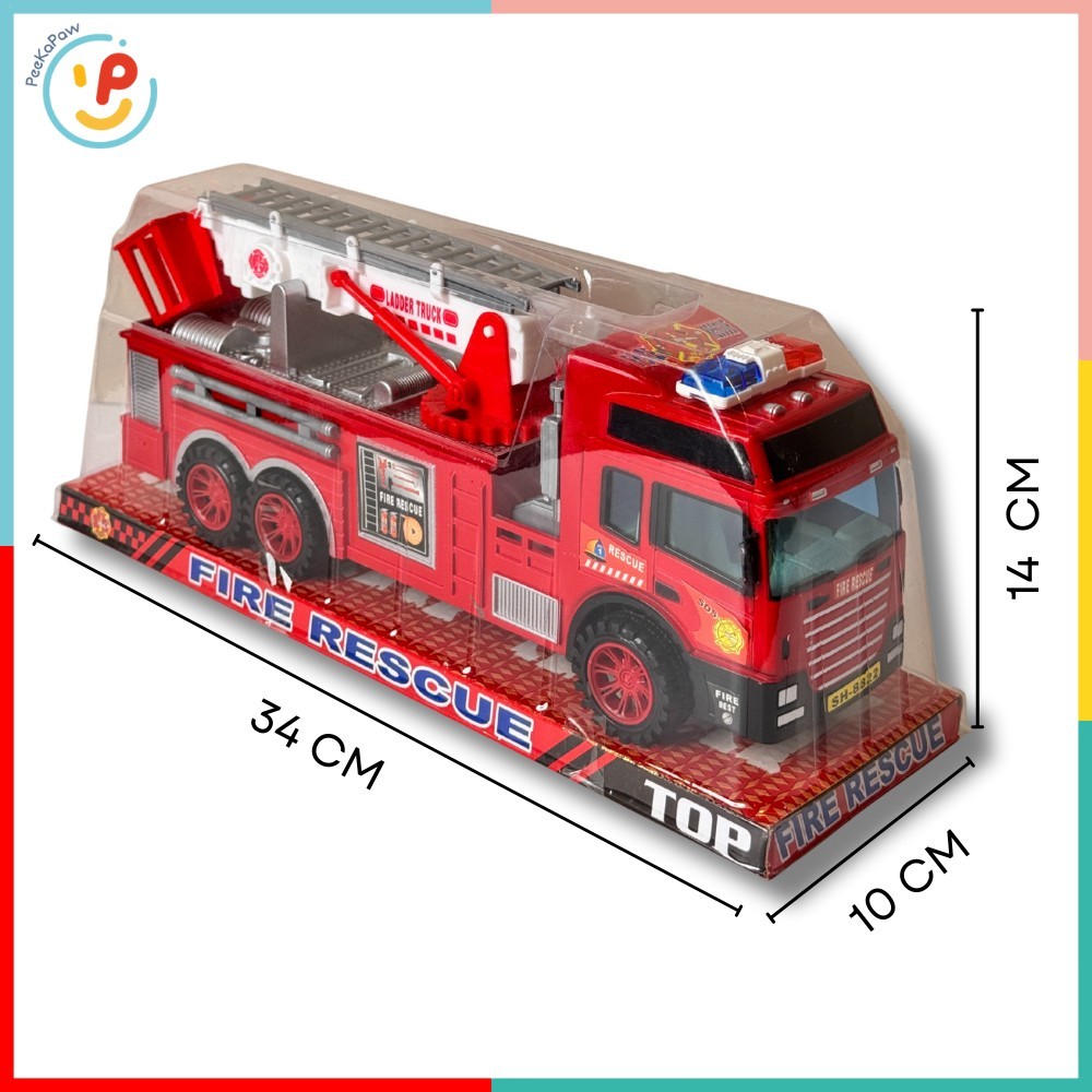 Đồ chơi xe thang cứu hoả chạy trớn mô hình xe cứu hộ 8822 PeeKaPaw Toys
