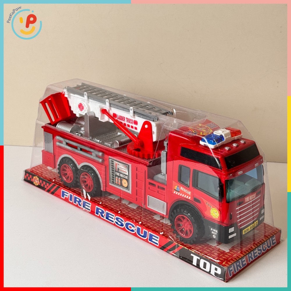 Đồ chơi xe thang cứu hoả chạy trớn mô hình xe cứu hộ 8822 PeeKaPaw Toys