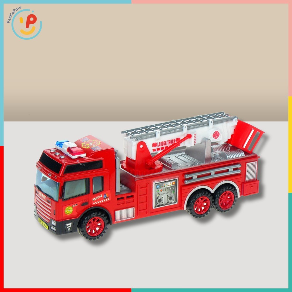 Đồ chơi xe thang cứu hoả chạy trớn mô hình xe cứu hộ 8822 PeeKaPaw Toys