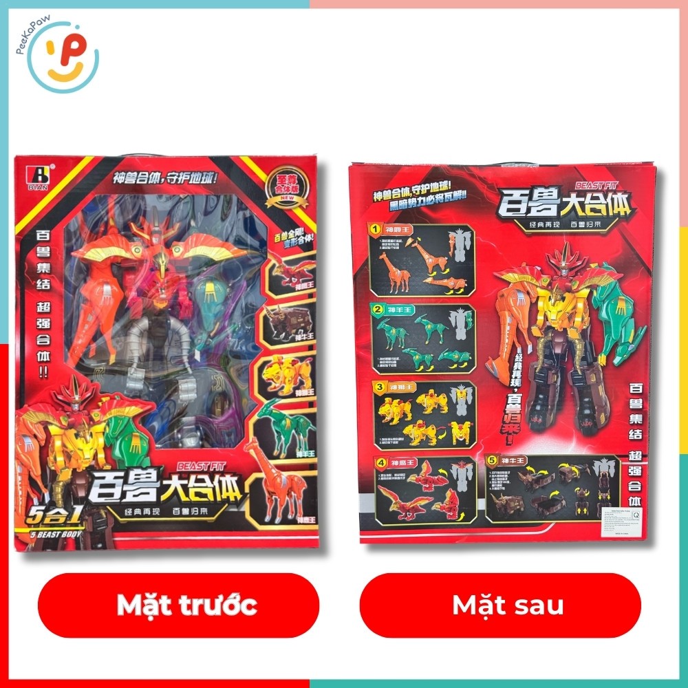 Lắp Ráp Siêu Nhân 5in1 Robot Biến Hình Khủng Long Thú Thành Robot Khổng Lồ Mã 2700 – PeeKaPaw Toys