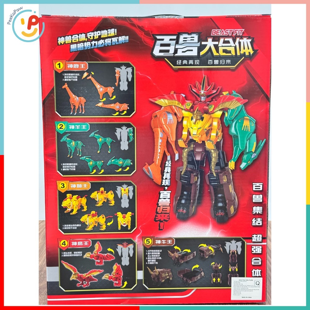 Lắp Ráp Siêu Nhân 5in1 Robot Biến Hình Khủng Long Thú Thành Robot Khổng Lồ Mã 2700 – PeeKaPaw Toys
