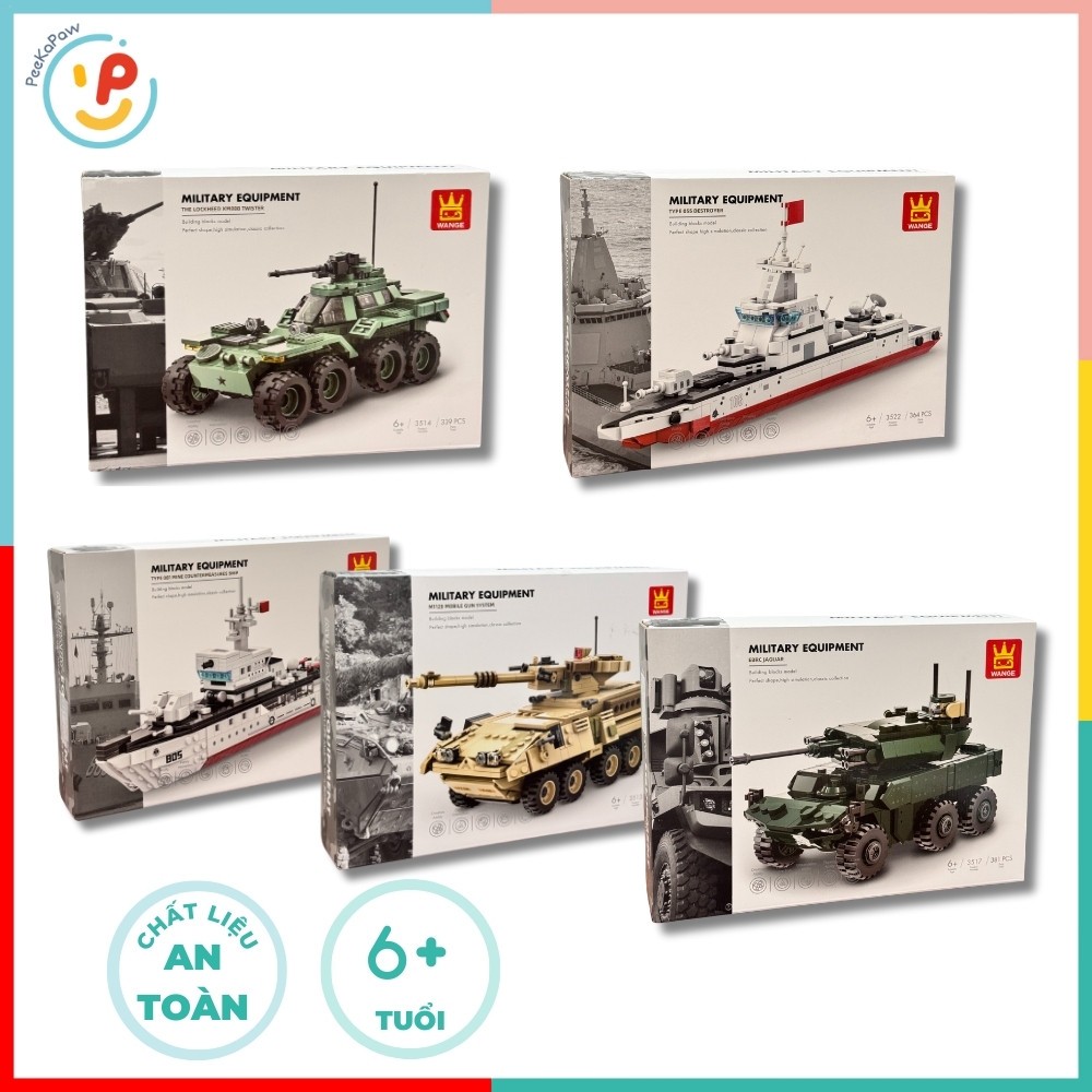 Đồ Chơi Lắp Ráp Xếp Hình Quân Sự Tàu Chiến Xe Tăng Nhiều Mẫu – PeeKaPaw Toys