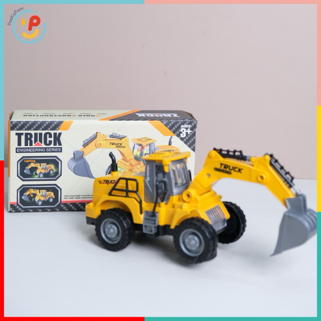 Xe Xúc Chạy Pin Có Đèn Âm Thanh 3202A Đồ Chơi Xe Công Trình PeeKaPaw Toys