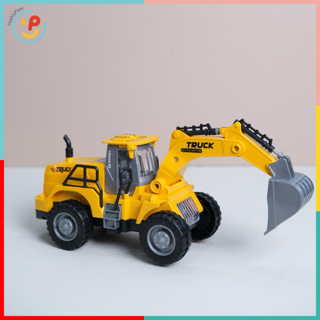 Xe Xúc Chạy Pin Có Đèn Âm Thanh 3202A Đồ Chơi Xe Công Trình PeeKaPaw Toys
