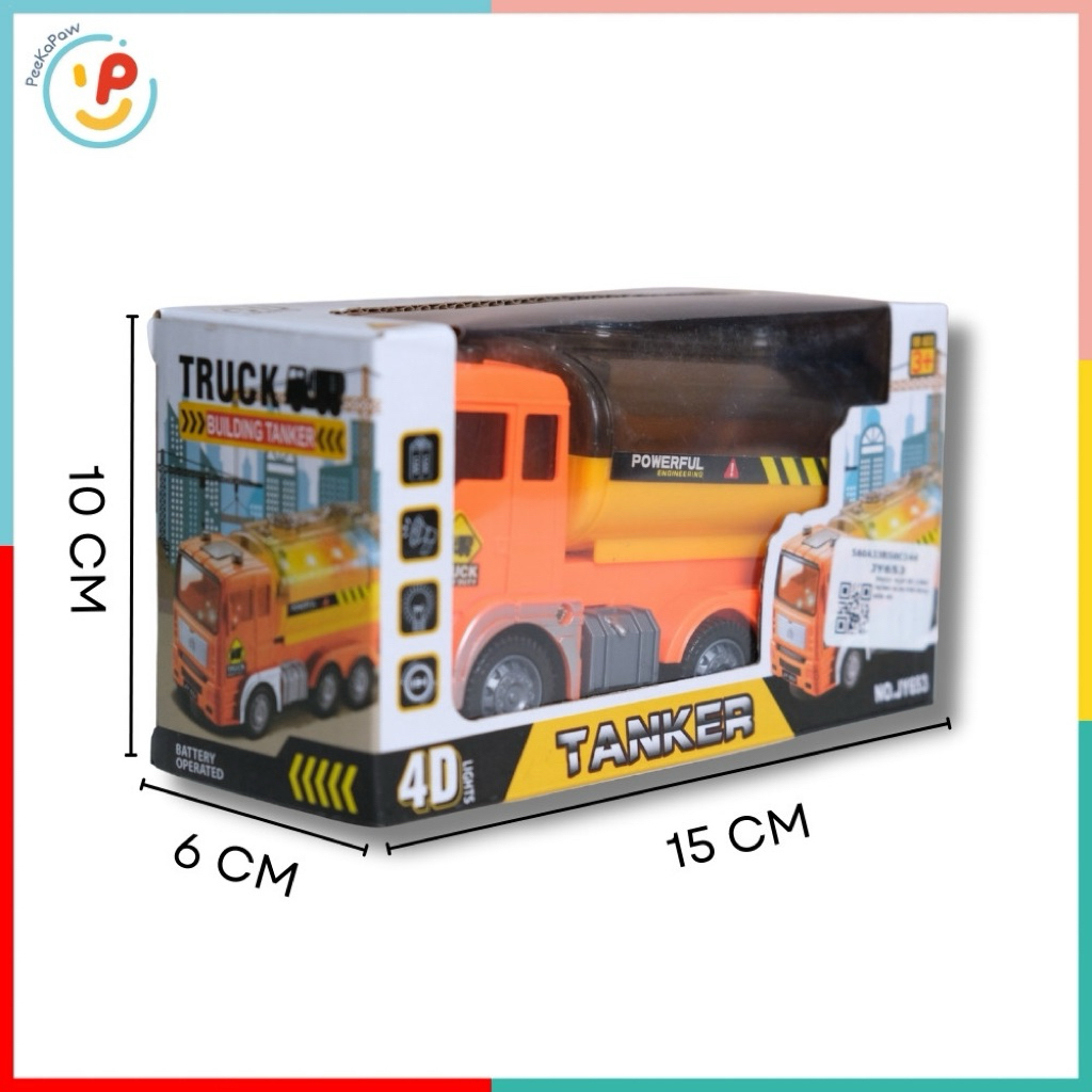 Xe bồn công trình chạy pin có đèn còi 653 đồ chơi xe công trình PeeKaPaw Toys