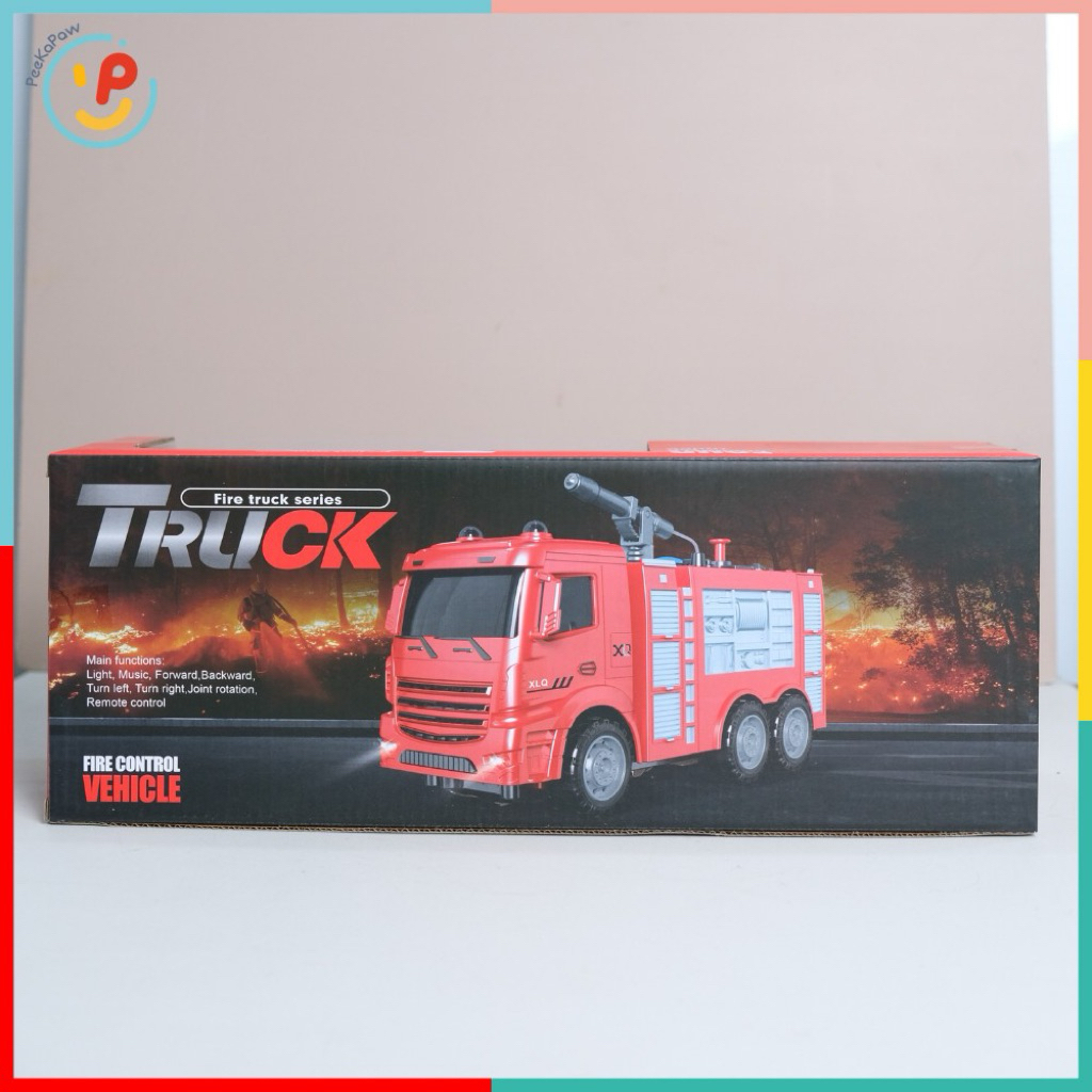 Xe cứu hoả điều khiển từ xa xe bồn có đèn âm thanh phun nước 666-8B